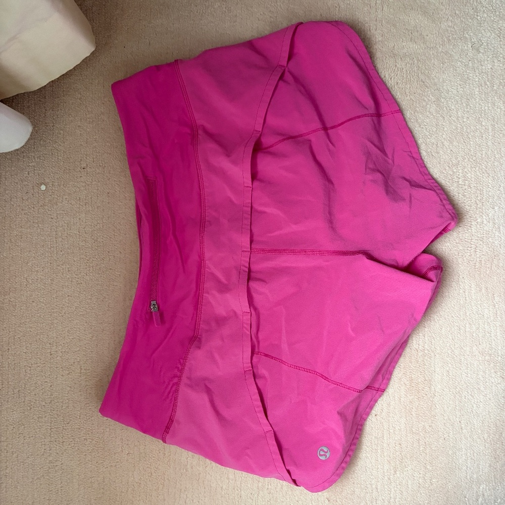 Hot pink Lululemon speed shorts
